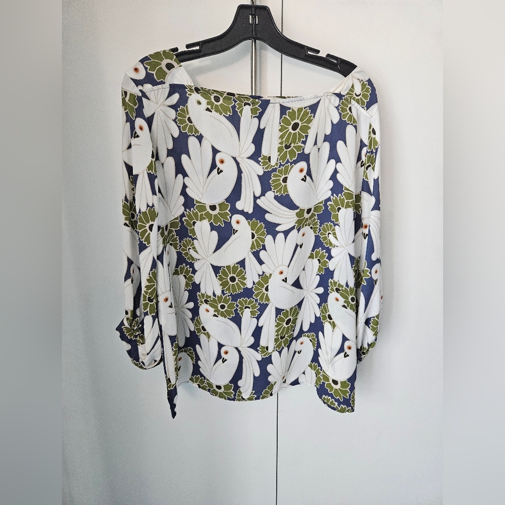 Bird Print Women's Top.  Flat Friendly!